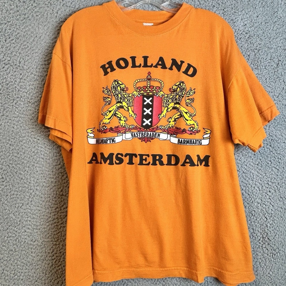 Vintage 80s Amsterdam Holland T Shirt Punk Size XL  Single Stitch